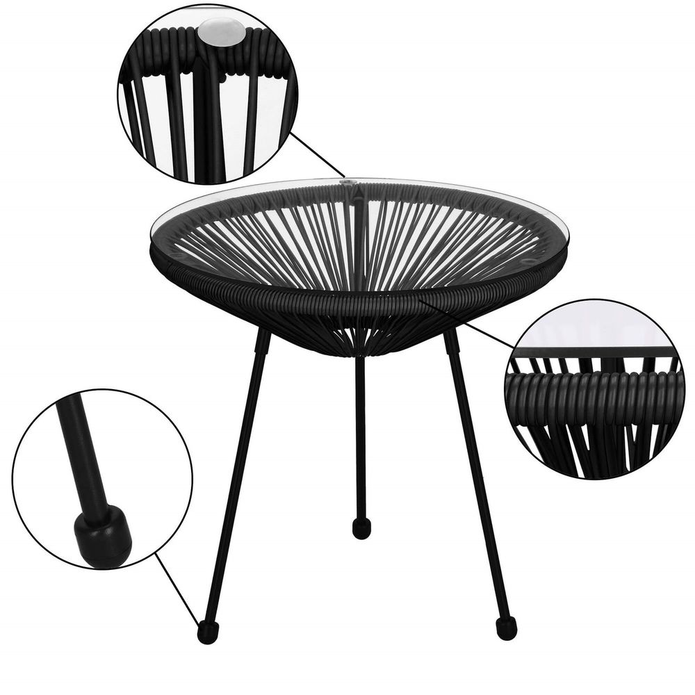 Vrtni stol, crni 50 x 40 x 40 cm slika 6