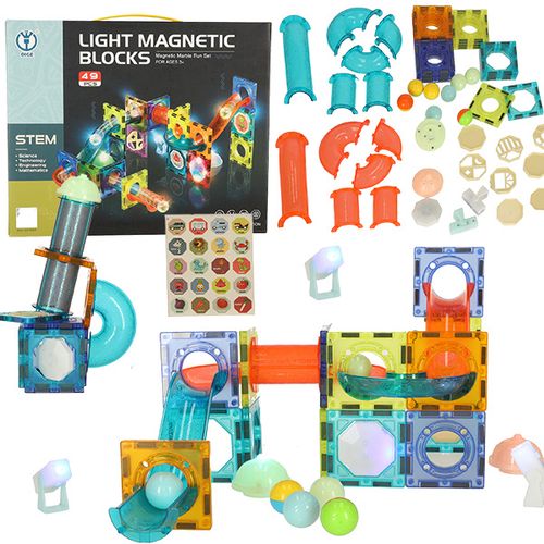 Svjetlosni magnetni oblici staza za kuglice 49 elemenata slika 1
