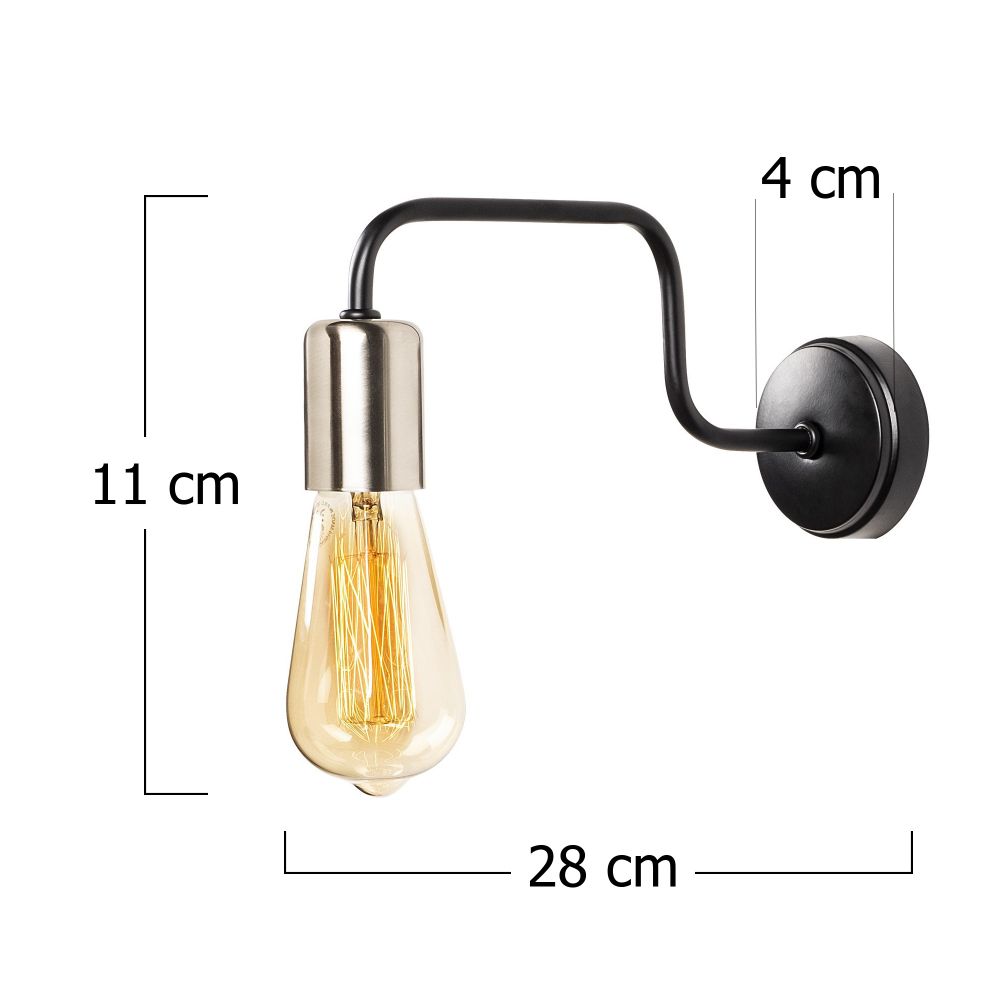 Denge - 3432 Crna Niklovana Zidna Lampa slika 3