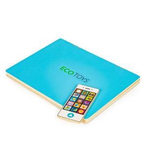 EcoToys edukativni laptop za crtanje 2u1 sa 78 magneta plavi