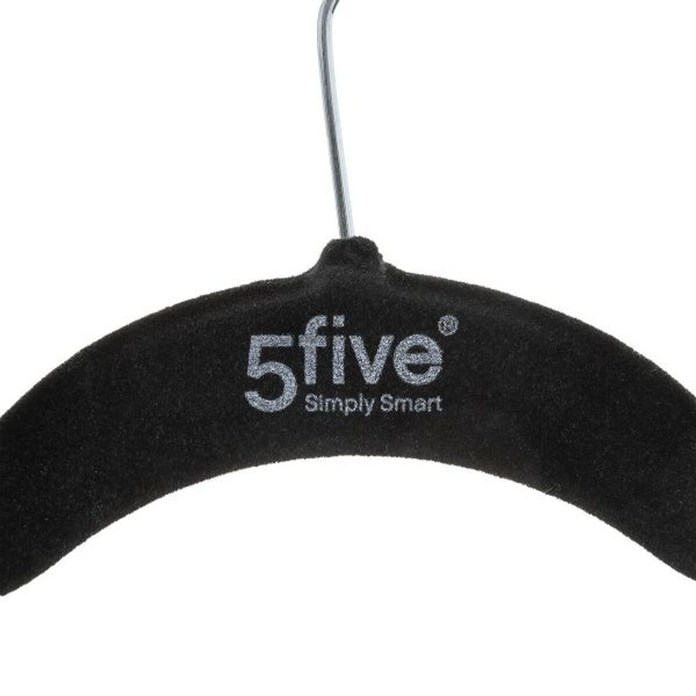 Five set vješalica za odjeću, 44.8 x 0.7 x 41.5 cm, velvet crna slika 2