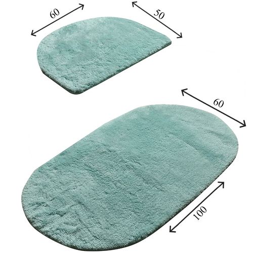 Colors of Oval - Mint Mint Bathmat Set (2 Pieces) slika 3