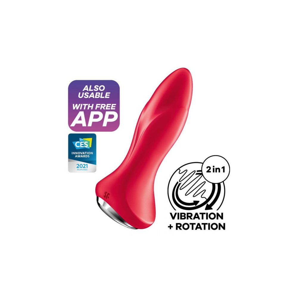 Vibrirajući analni čep Satisfyer Rotator 1+, crveni slika 1