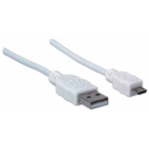 Manhattan USB kabel USB 2.0 USB-A utikač, USB-Micro-B utikač 1.80 m bijela UL certificiran 324069 slika 4