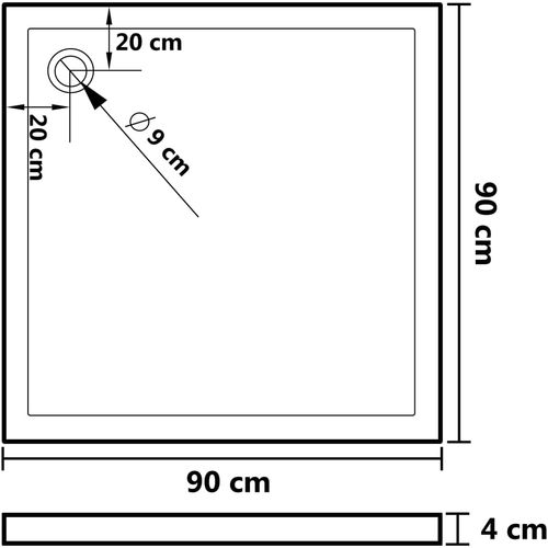 Podloga za tuširanje s točkicama bijela 90 x 90 x 4 cm ABS slika 11