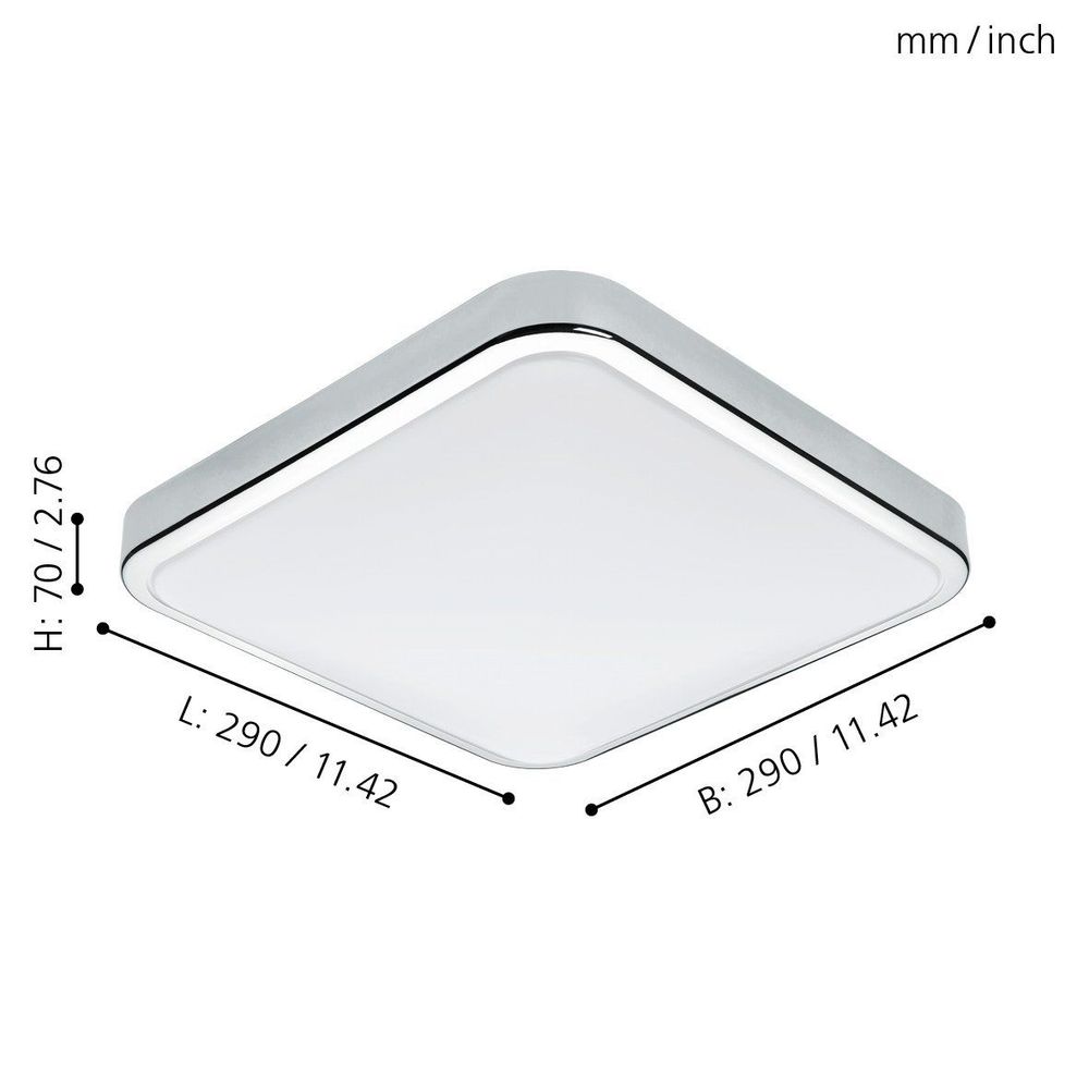 Eglo Manilva 1 Plafonjera sa LED Osvjetljenjem, 16W, 1500lm, Krom/Bijela slika 4