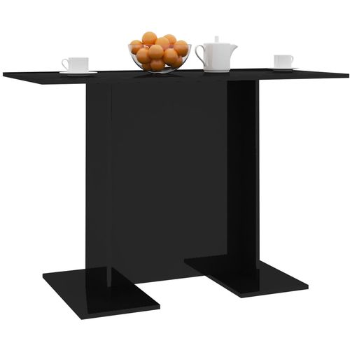 Blagovaonski stol visoki sjaj crni 110 x 60 x 75 cm od iverice slika 11