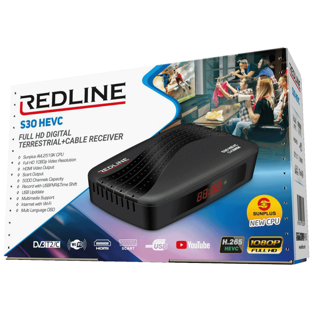 REDLINE Prijemnik zemaljski,DVB-T2/C,Full HD,H.265/HEVC, WiFi,Scart - S30 HEVC slika 4