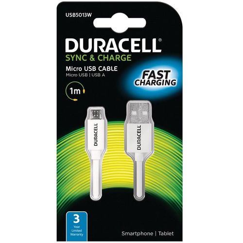 Duracell Kabel – Micro USB to USB 1m – White slika 1