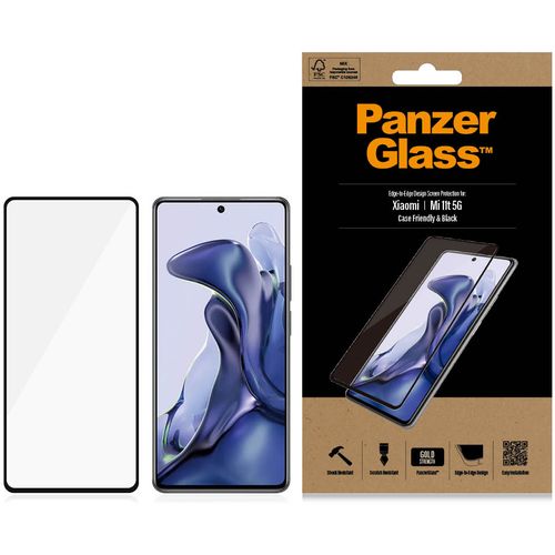Panzerglass zaštitno staklo za Xiaomi Mi 11t 5G case firendly black slika 1