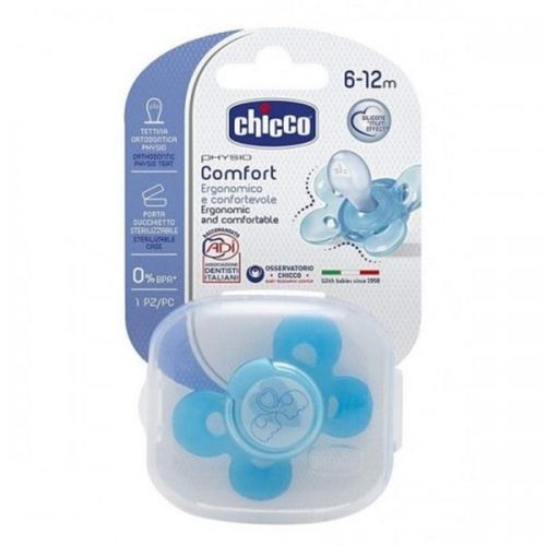 Chicco Duda varalica Physio Comfort 6-12mj - Silikon, Plava slika 1