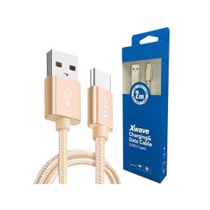 Xwave Kabl USB Tip-C 3.0 muški na Tip-C 3.1 muški 2M 3A,aluminium,upleteni zlatni