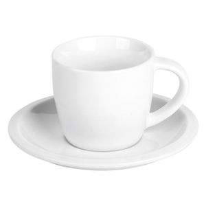MOMENTO, šolja i tacna za "cappuccino" kafu, 150 ml, bela