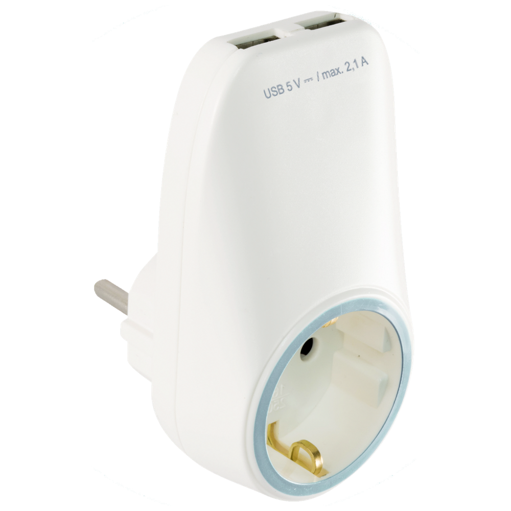 home Punjač kućni za smartphone, tablet,2 x USB, 2.1A + Schuko - NV 2100 USB slika 1