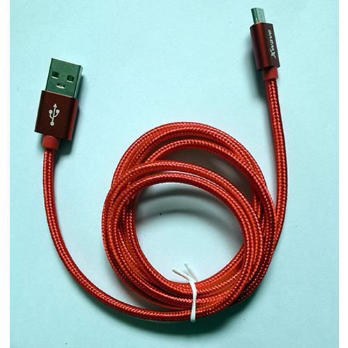 Xwave Kabl USB2.0 na Micro USB 1.2M,2A,aluminium,upleten,crveni slika 4