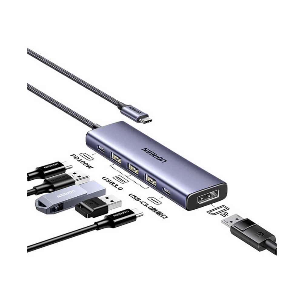 Ugreen 5-u-1 USB-C hub (100 W PD, 4K@60Hz DisplayPort) slika 2