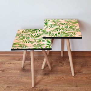 Nesting stolovi 2Shp261 - (2 komada) - boje: zelena, losos