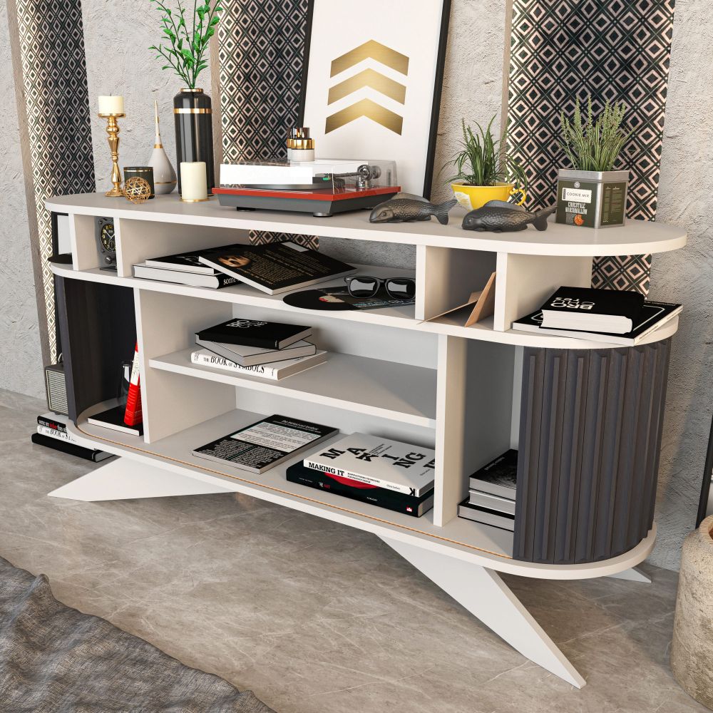 Stor - Bijeli i Antracit Sideboard slika 5