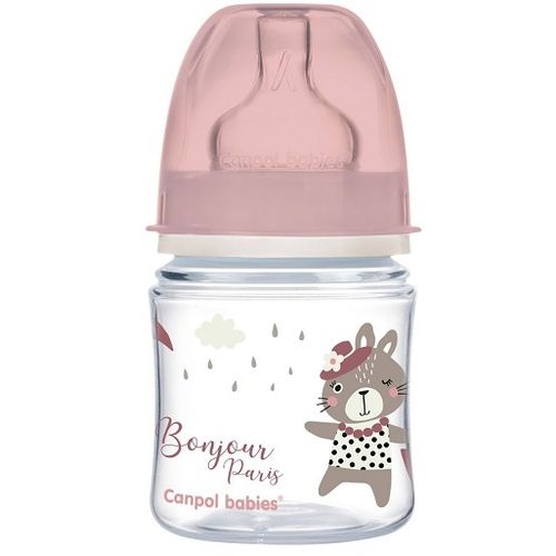 Canpol baby Flašica široki vrat, pp - 120 ml - bonjour paris pink slika 1