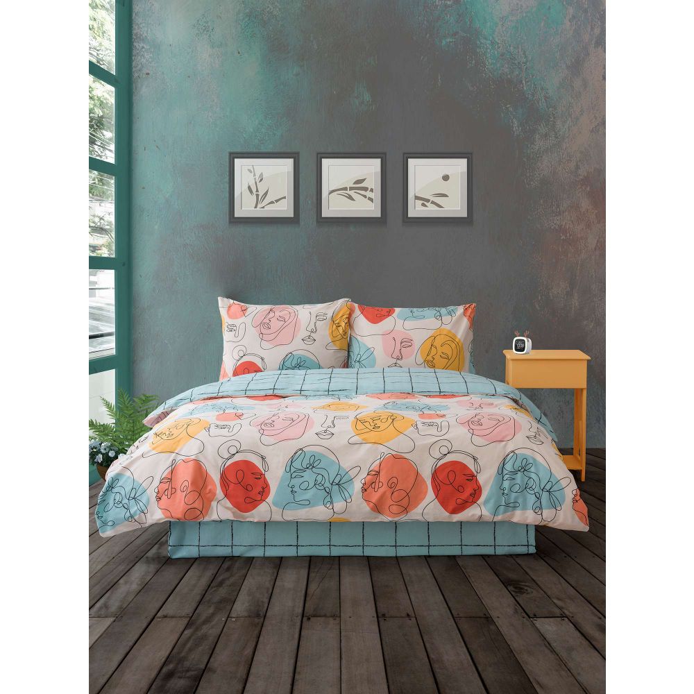 Ranforce double quilt cover set Modern, colour: mint slika 2