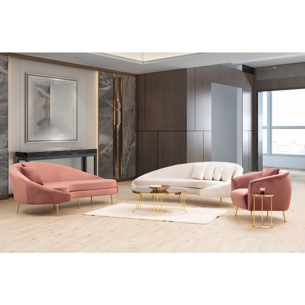 Eses Left - Pink Pink Sofa sa 3 Sjedala slika 2
