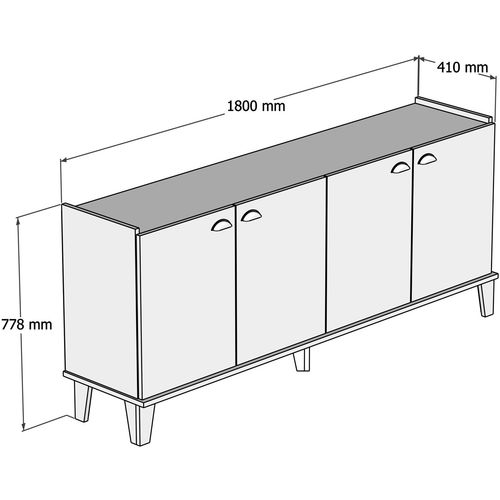 Hanah Home Sumer H3020 Hrast Bela Konzola slika 6