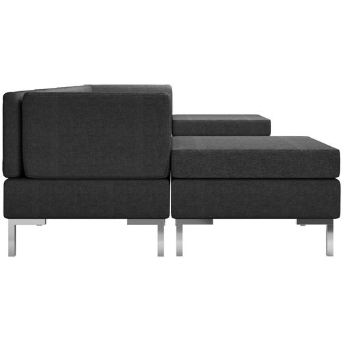 6-dijelni set sofa od tkanine crni slika 4