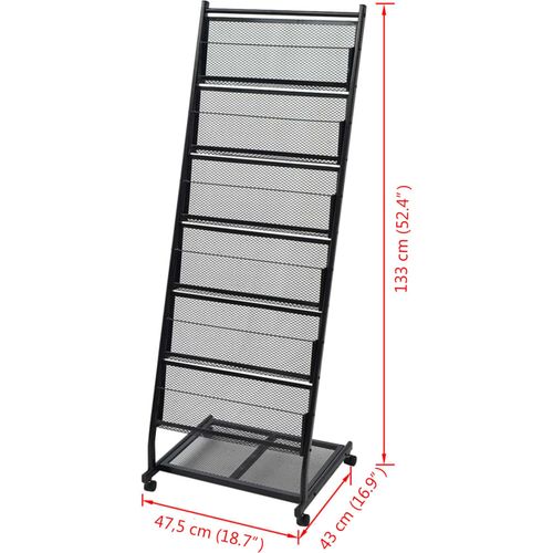 Stalak za Časopise 47,5x43x133 cm crna A4 slika 41