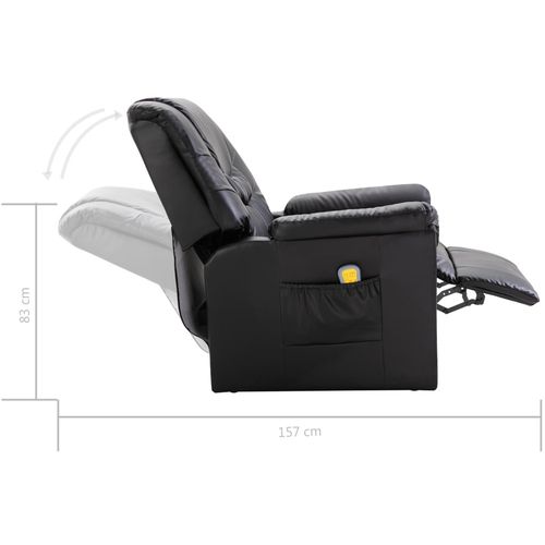 Masažna stolica od umjetne kože crna slika 44