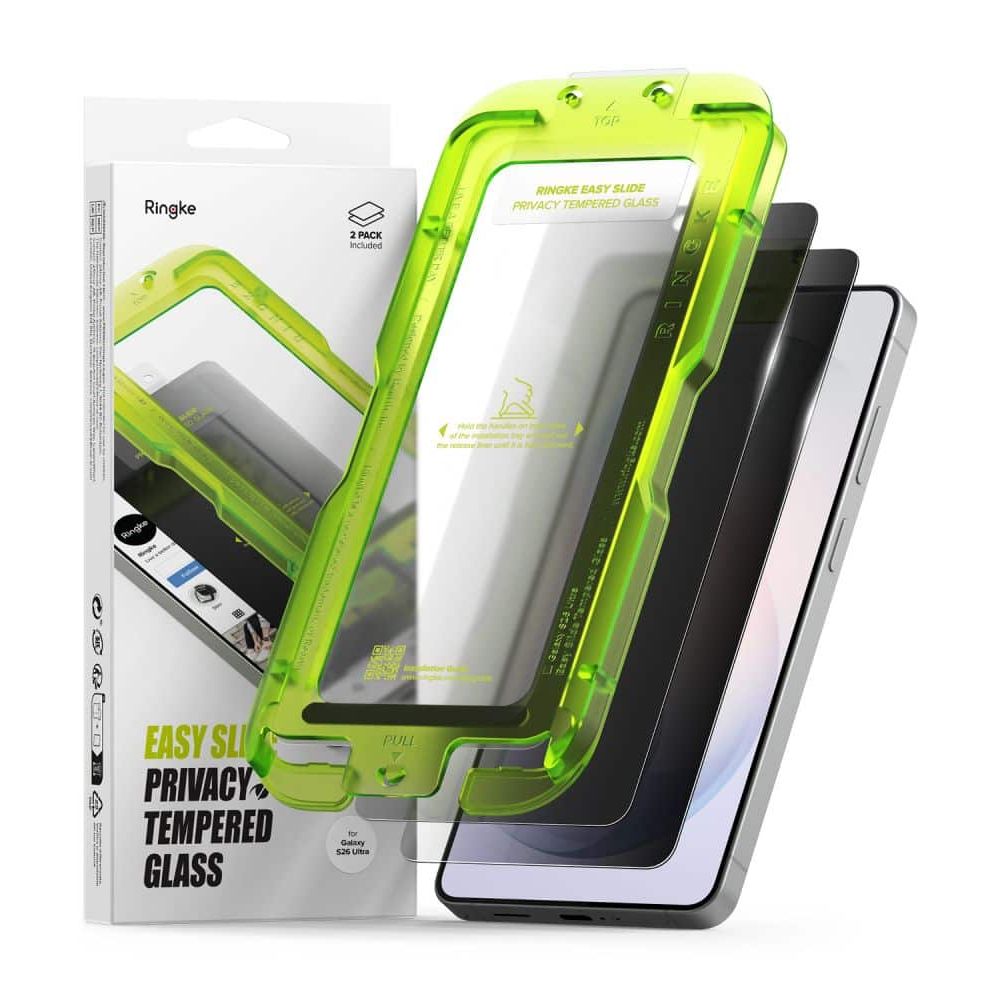 Kaljeno staklo Ringke Easy Slide (2 kom) za Samsung Galaxy S26 Ultra Privacy slika 1