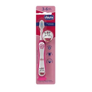 Chicco Dječija četkica za zube Milk Teeth Hyppo, Pink
