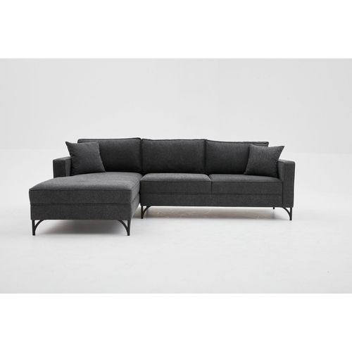 Atelier Del Sofa Kutna garnitura, Antracit Crno, Berlin Left - Anthracite, Black slika 7