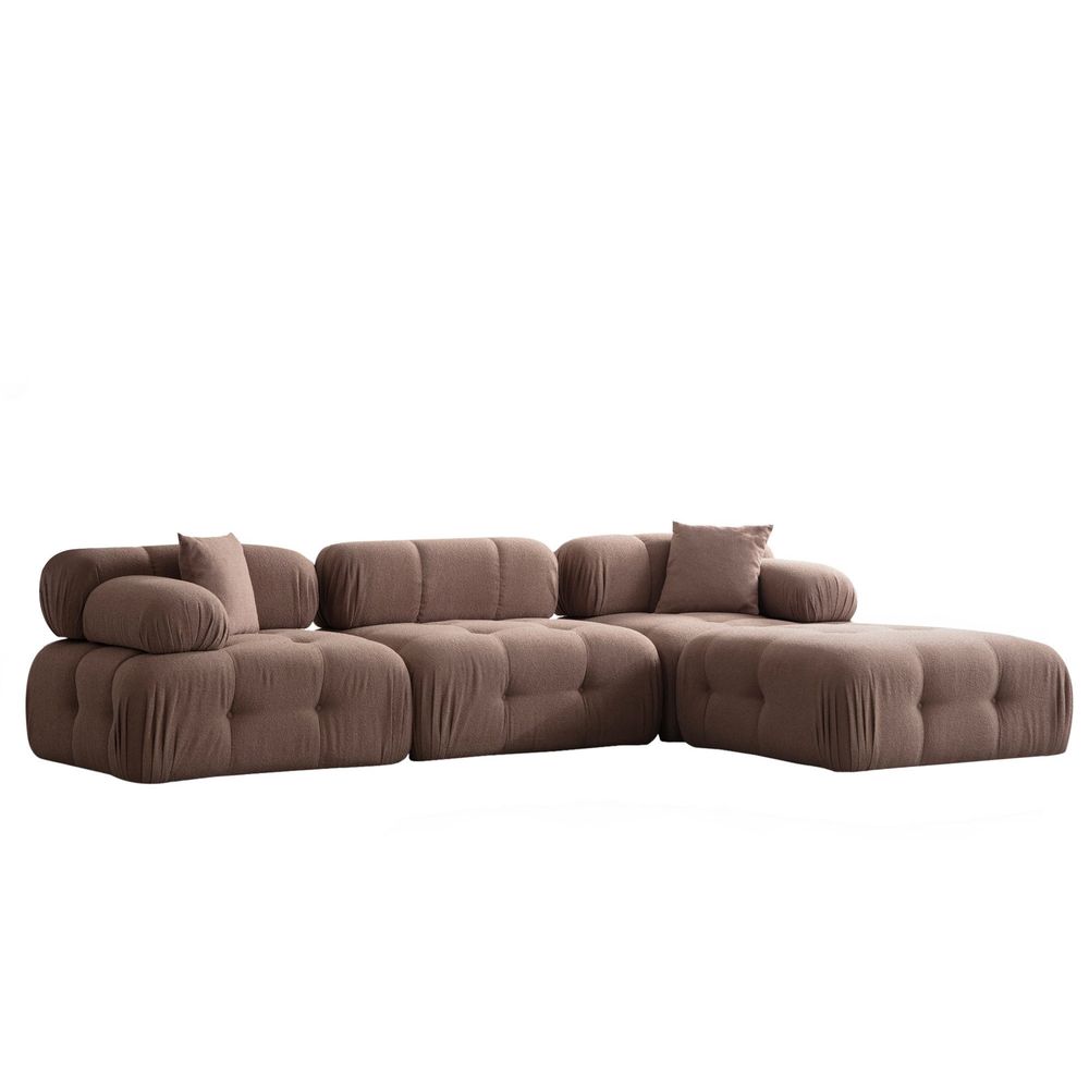 Doblo 3 Sjedala sa Pouffom (L1-O1-1R-Pouffe) - Kafeni Ugaoni Sofe slika 3