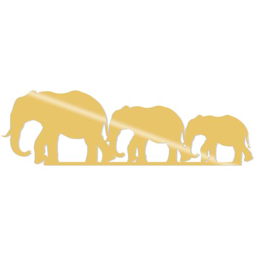 Wallity Metalna zidna dekoracija, Elephants Metal Decor - Gold slika 2