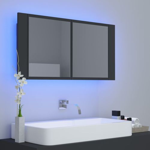 LED kupaonski ormarić s ogledalom sivi 90 x 12 x 45 cm slika 12