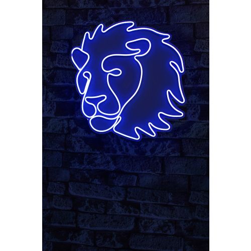 Wallity Ukrasna plastična LED rasvjeta, Lion - Blue slika 2