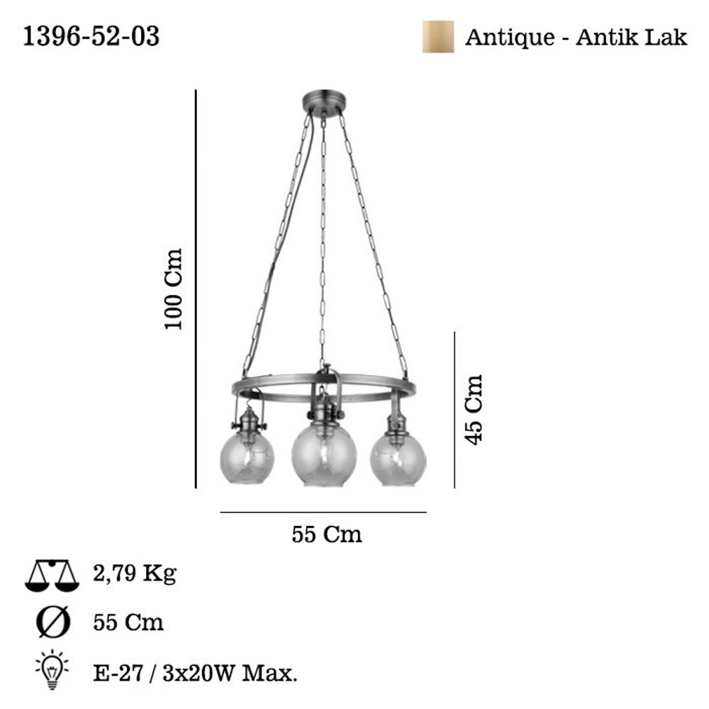 Luster Ponte – 52-03 – boje: antik slika 3