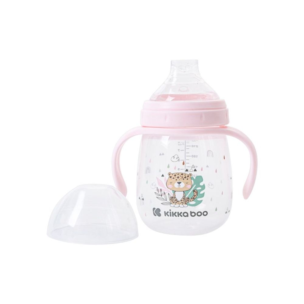 Kikka Boo Flašica/Čaša sa silikonskim grlom Savanna 240ml 6m+ Pink slika 2