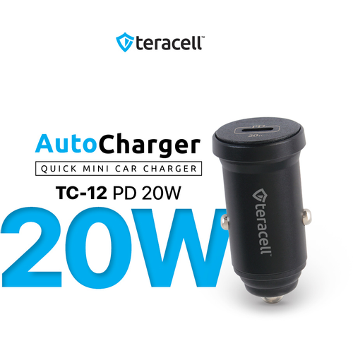 Auto punjac Teracell Evolution TC-12 PD 20W crni sa PD Lightning kablom crni slika 1