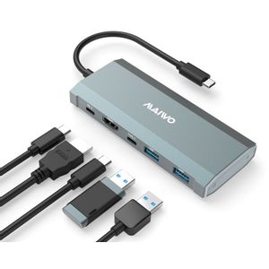 MAIWO USB 3.2 Gen2 x 1 Tip-C 6 u 1 SATA &PCIe NvMe M.2 Kućište sa HDMI/PD/USB , KH1001
