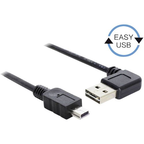 Delock USB kabel USB 2.0 USB-A utikač, USB-Mini-B utikač 1.00 m crna pozlaćeni kontakti, UL certificiran 83378 slika 1