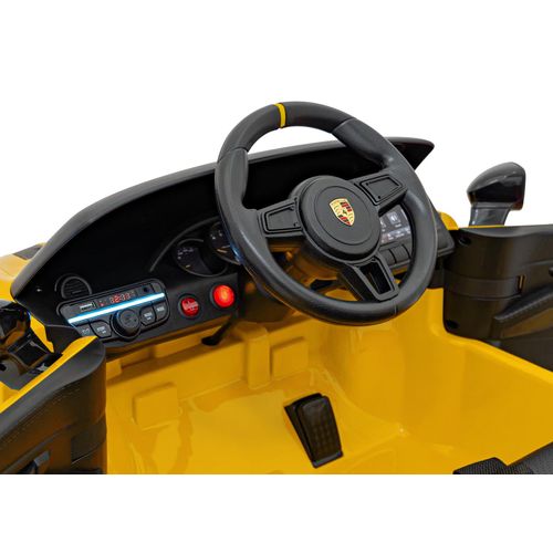 Licencirani auto na akumulator Porsche 718 - žuti/lakirani slika 9