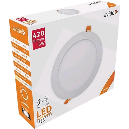 Avide Plafonjera LED, ugradna, 6W, 420 lm, 4000K, IP20 - ACRPNW-R-6W-ALU slika 2