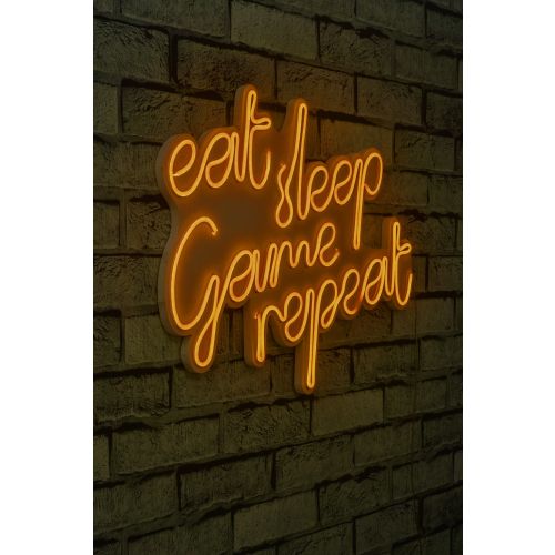 Wallity Ukrasna plastična LED rasvjeta, eat sleep game repeat - Yellow slika 1