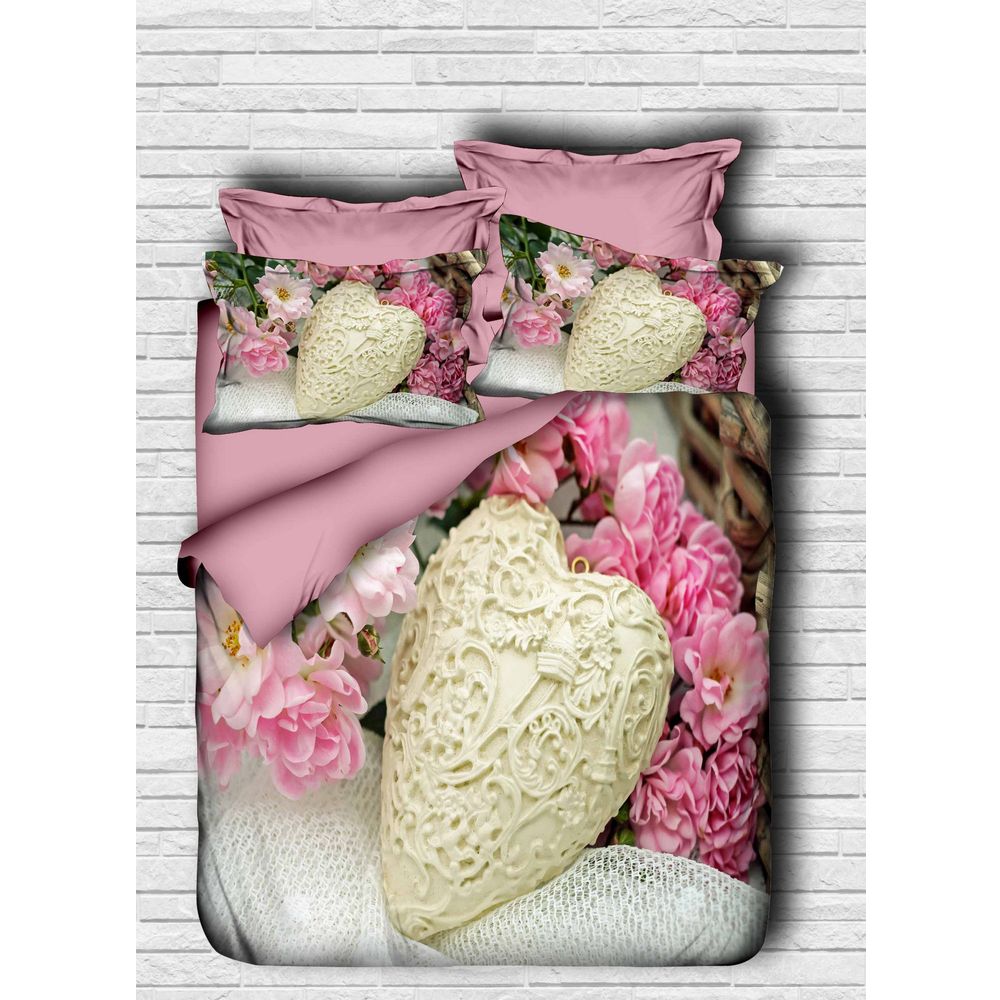 Set Pokrivača za Krevet 127 Pink White Single slika 1
