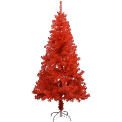 Umjetno božićno drvce LED sa stalkom crveno 150 cm PVC slika 10