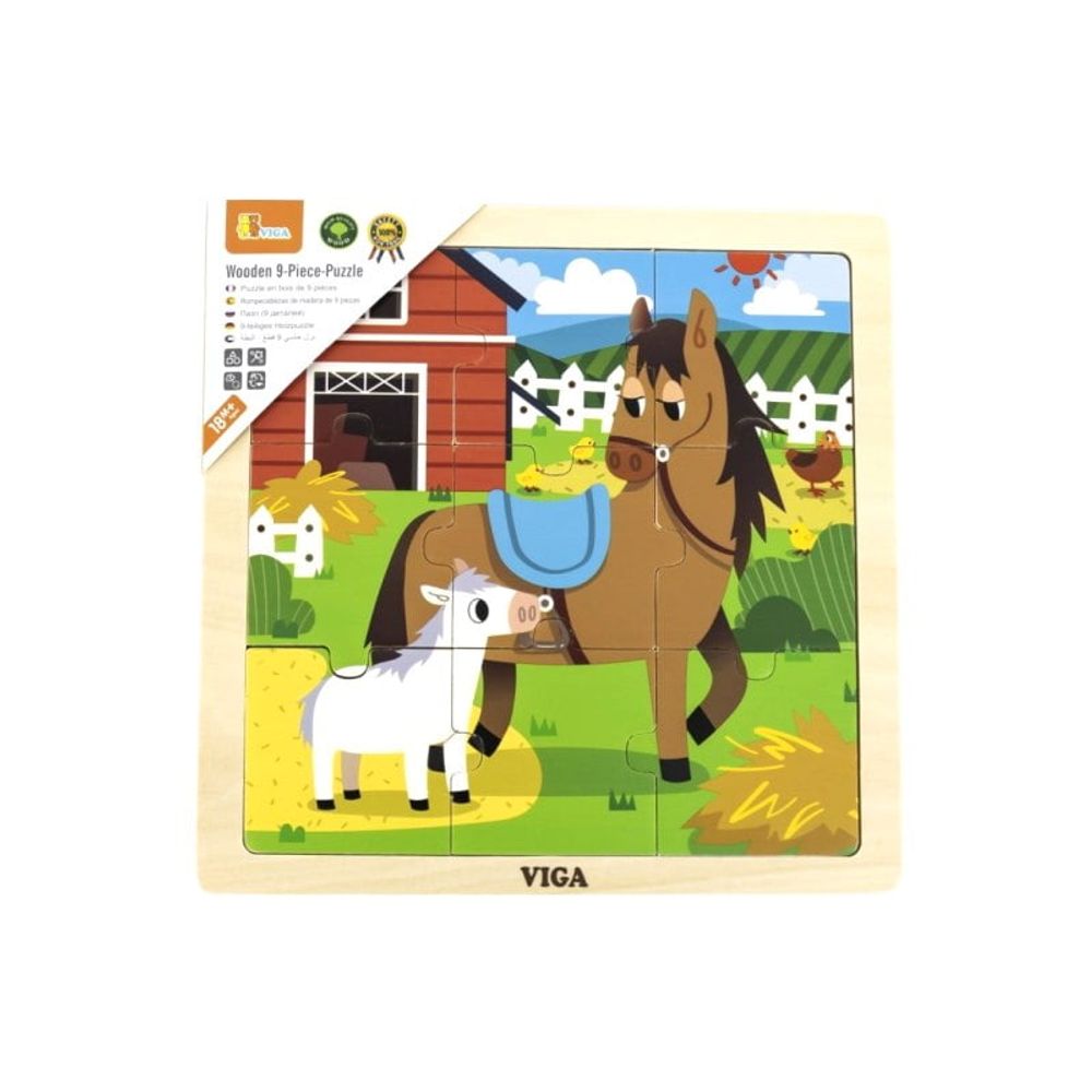 Viga Drvene puzzle konj, 9kom slika 1