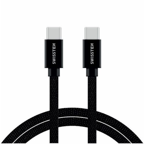 SWISSTEN kabel USB-C/USB-C , platneni, 2 m, crni slika 3