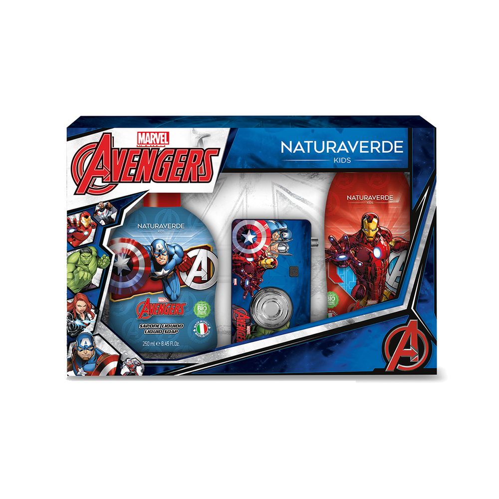 Naturaverde Kids Avengers Poklon set (tečni sapun + šampon + igračka kamera) slika 1