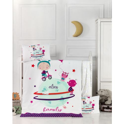 Colourful Cotton Komplet posteljine za bebe od ranforcea Alien slika 1